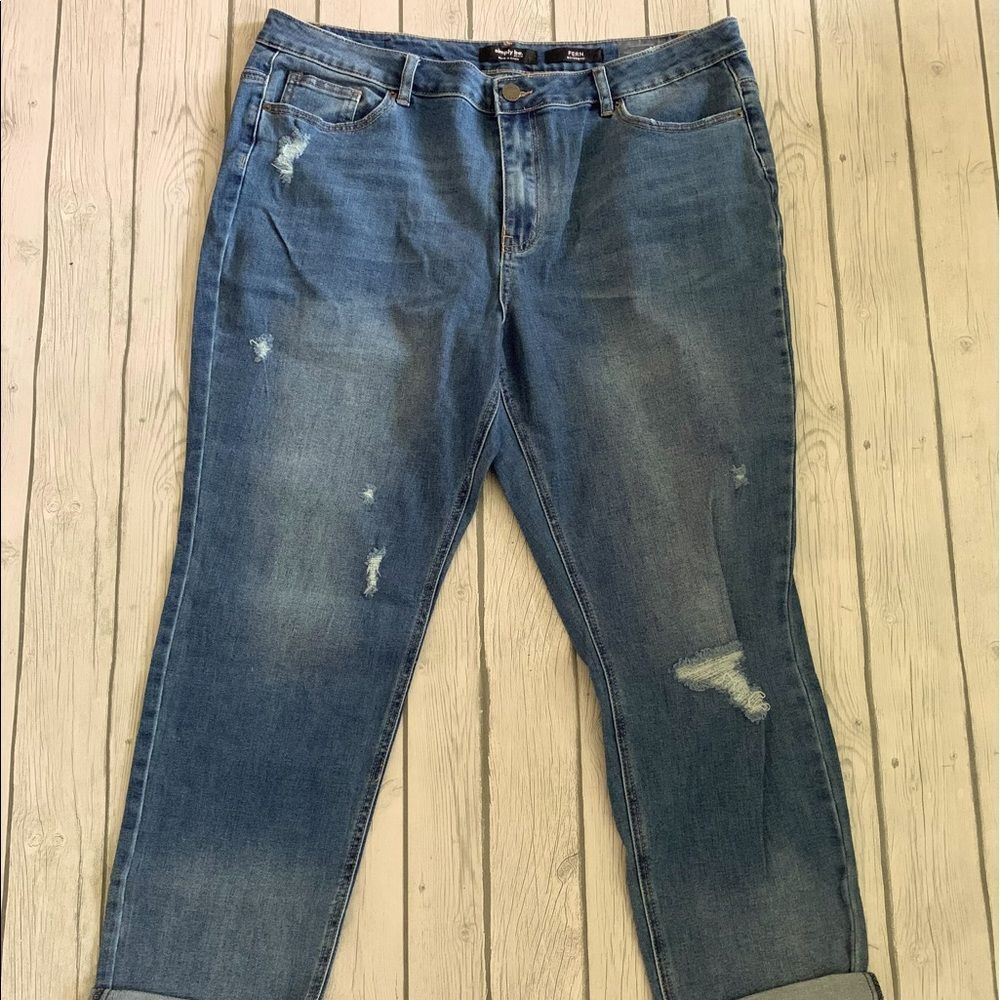 Simply Be denim Fern boyfriend jeans-US 16